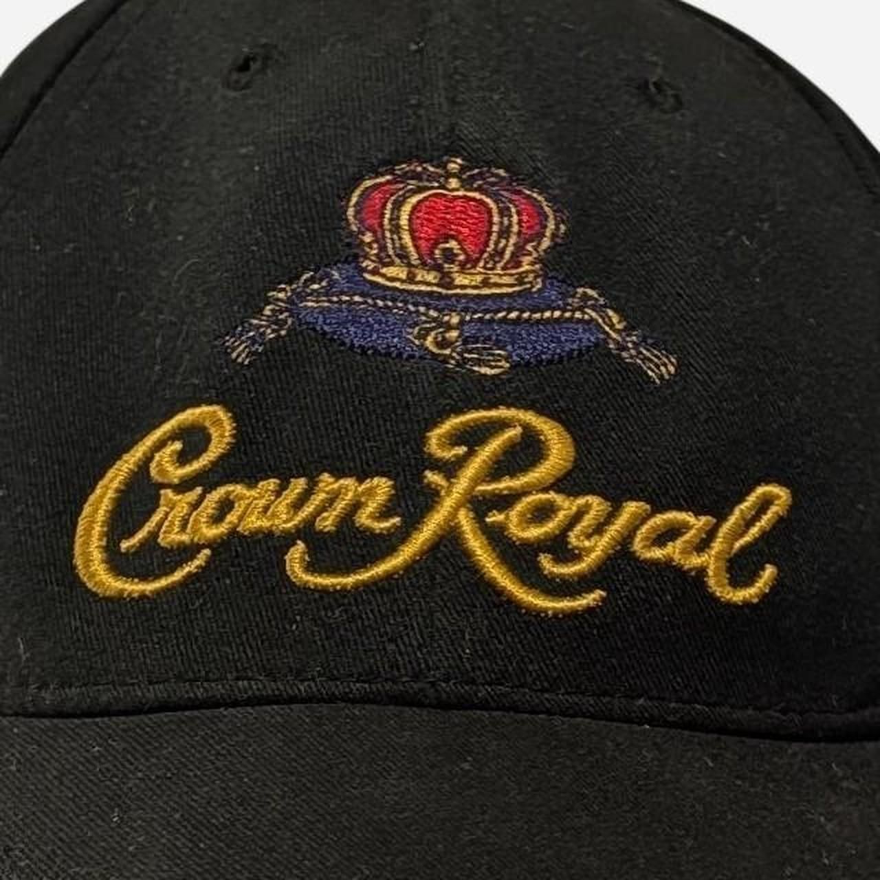 Authentic Black Crown Royal Hat With Classic Gold And Purple Logo